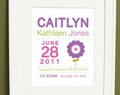 Custom Birth Announcement Print - 8x10 Flower Wall art Il_170x135