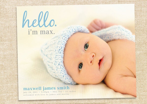 Birth Announcement - digital file, you print Il_170x135