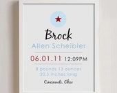 8 x 10 - Custom Birth Print - STAR wall art Il_170x135