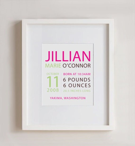 Typography Birth print - Nursery Art Il_570xn