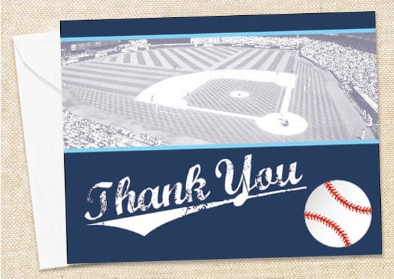 BASEBALL Thank You Cards - set of 12 Il_570xn