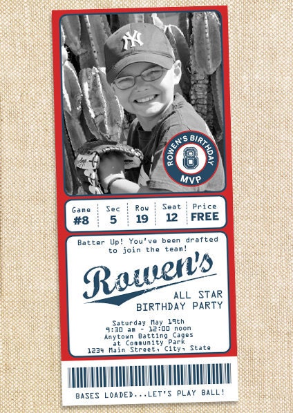 Baseball Birthday invitations - Printable DIY Il_570xn