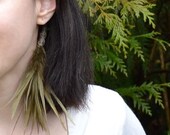 Feather Hair Extension. Organic Hemp. Custom Order Too. Removable Reusable. Olive Green, Black or Your Choice of Color. Eco Friendly HHM
