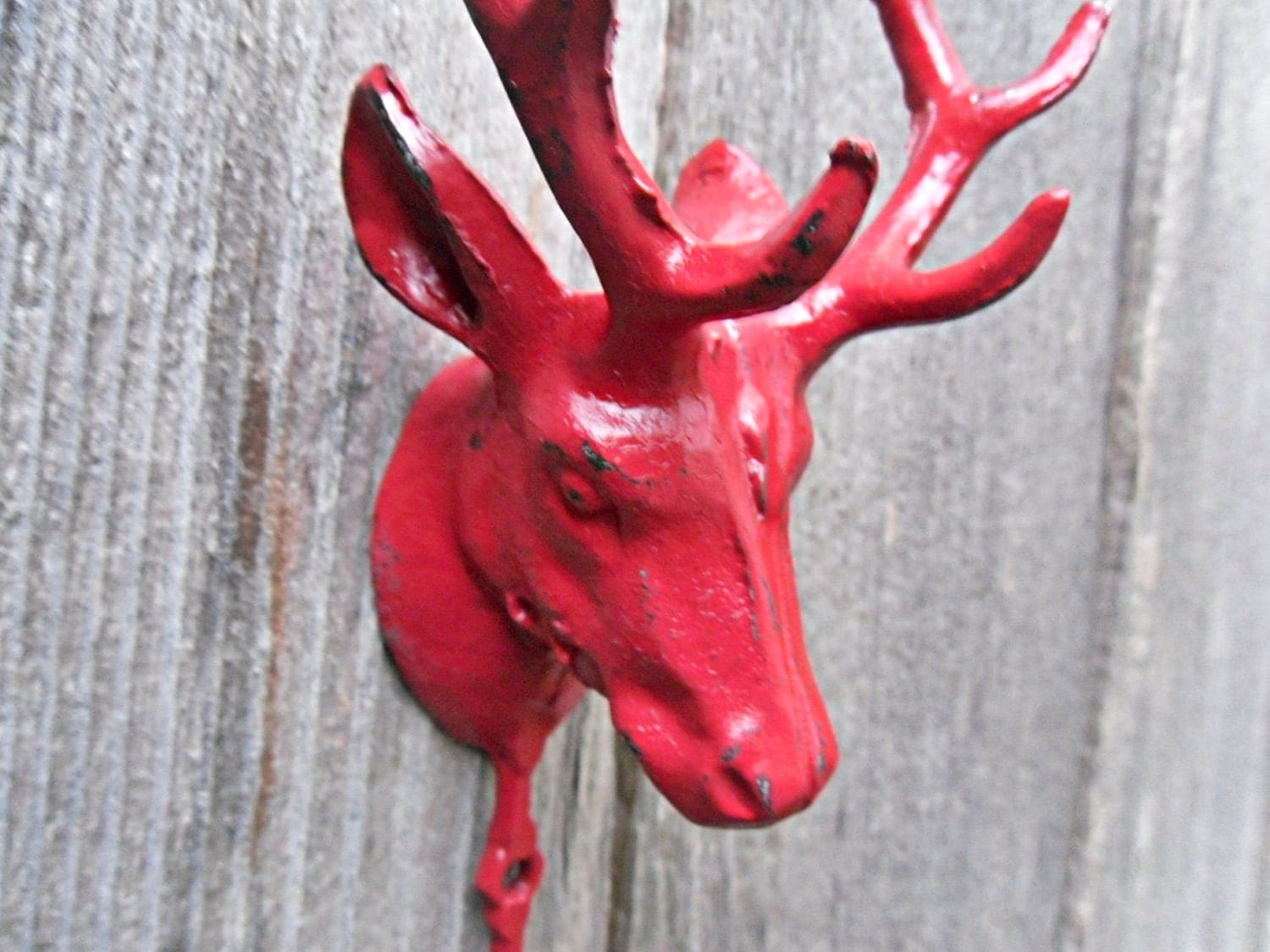 Deer Hook / Wall Decor / Antlers / Red Wall by Theshabbyshak