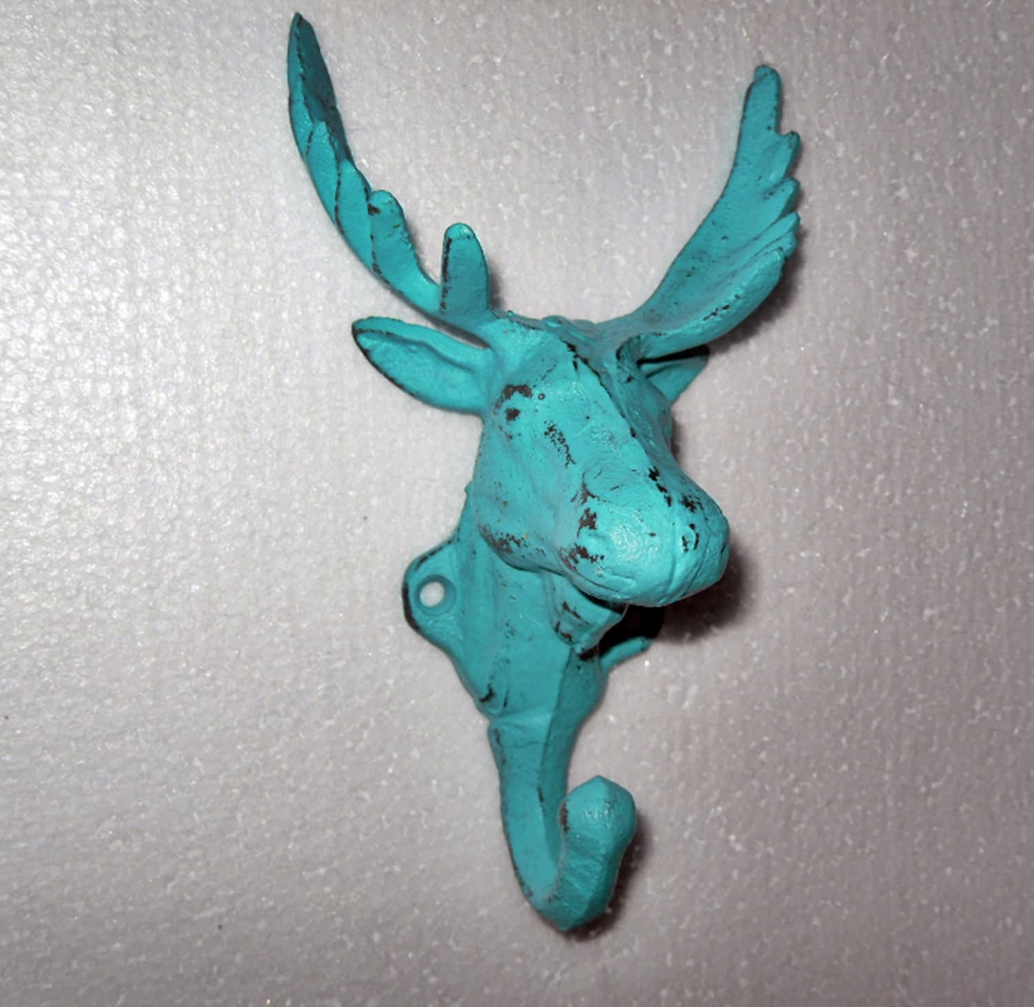 Aqua Moose Head / Aqua Wall Decor / Moose Hook / by Theshabbyshak