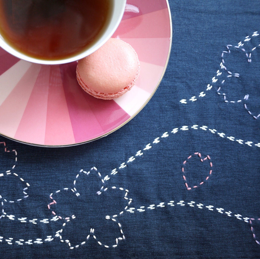 DIY Kit Sashiko Embroidery: Spring Hanami Placemat