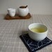 DIY Kit Sashiko Embroidery: Genki Coasters (Set of 4) w/ gray polka dot backing