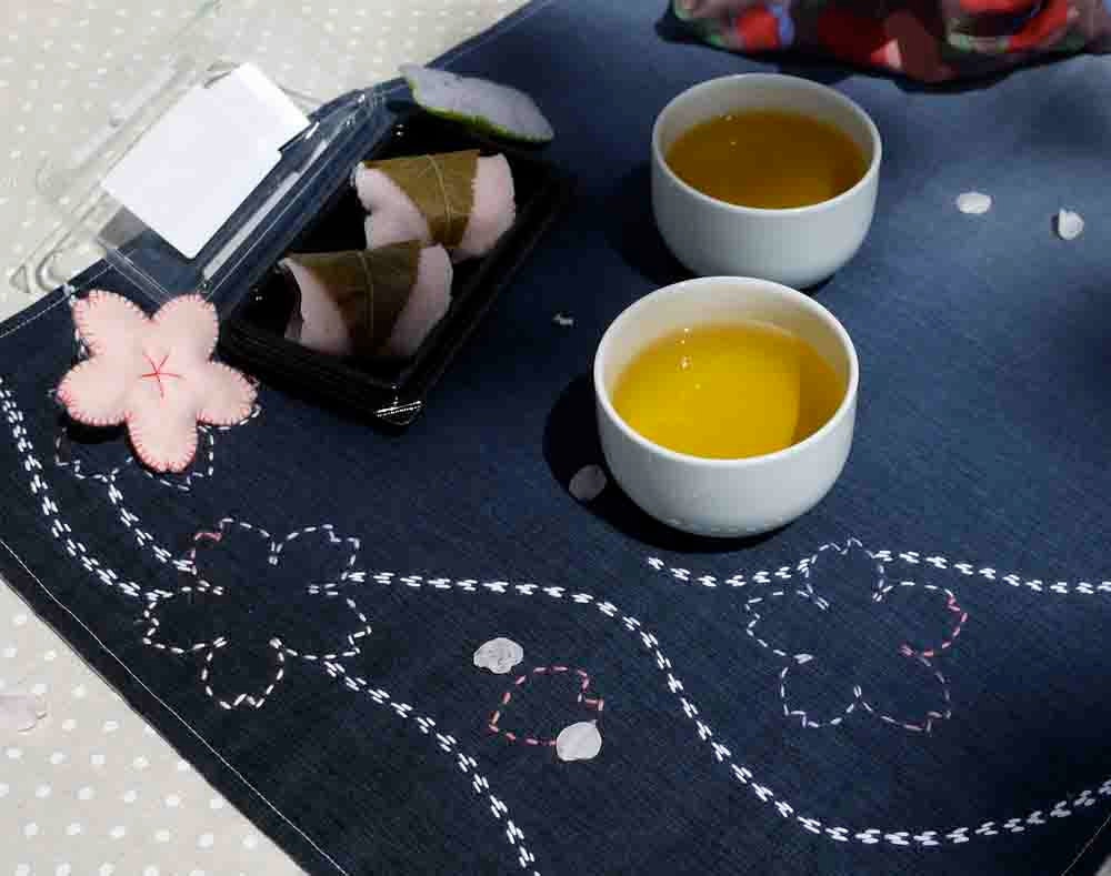 DIY Kit Sashiko Embroidery: Spring Hanami Placemat