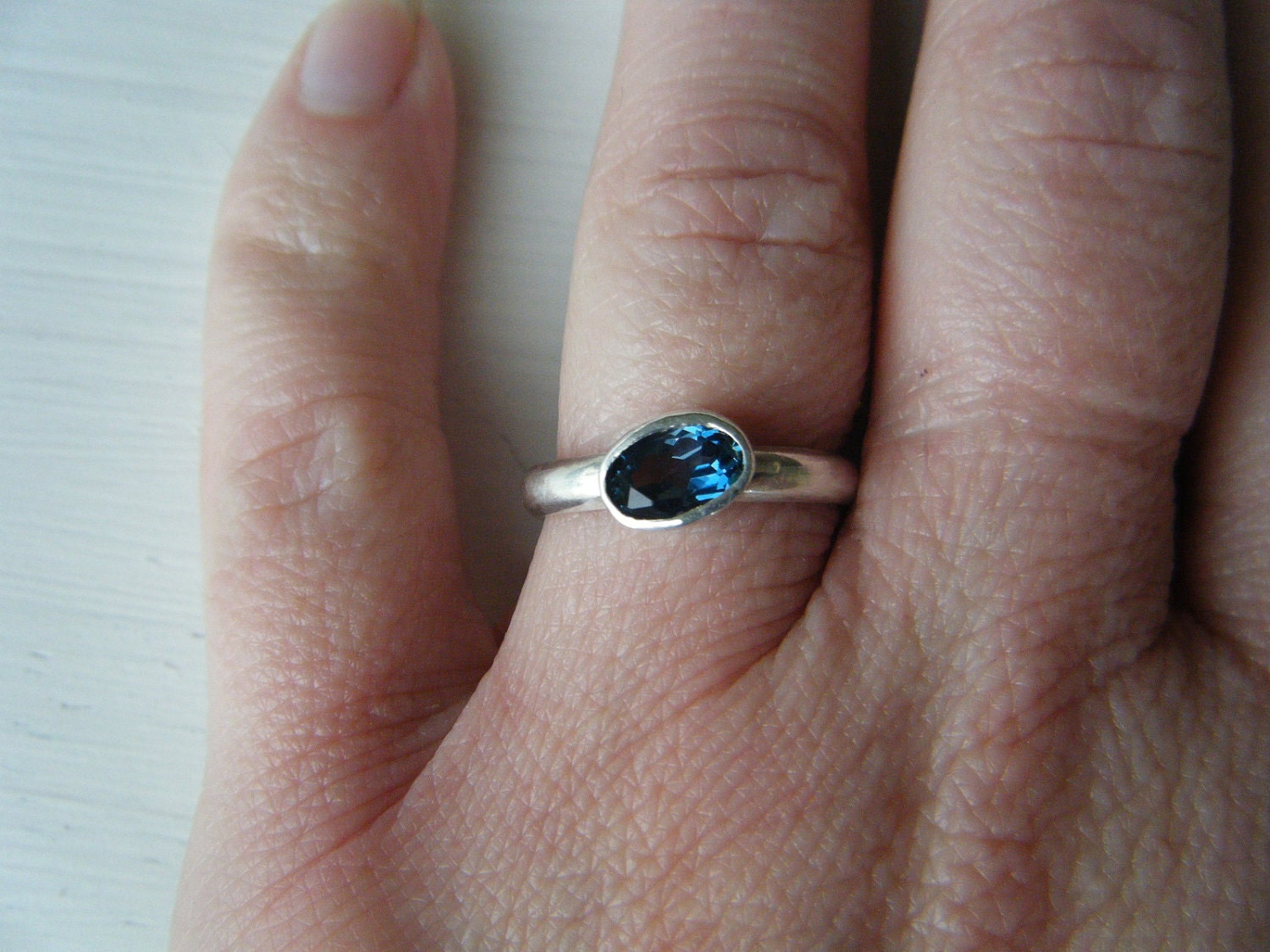 London Blue Topaz And Sterling Silver Ring Size 6