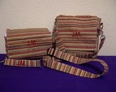 Insulated Sandwich Pouch w/crossbody strap, Lunch Bag and Key Fob combo