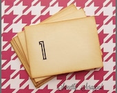 Vintage Number Cards Style 1, Table Cards, Scrapbooking, Journaling