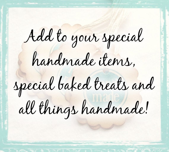 Handmade Hang Tags - Circle Tags, Scalloped, Vintage Inspired, Teal, Aqua Blue 10