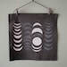 18 inch Hand-printed "Nights" Table Napkin, White and Grey on Washed Charcoal
