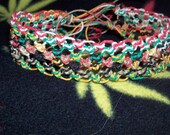 Rasta-colored thick hemp choker- hemp necklace, hemp jewelry, macrame, spiral