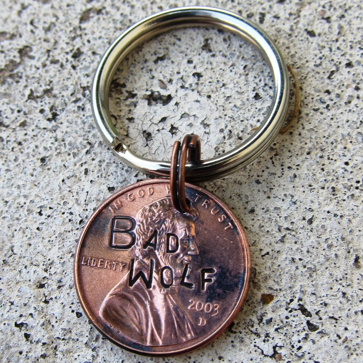 Dr Who Stamped Penny (choice of keychain, necklace or cell charm) -Made to Order-