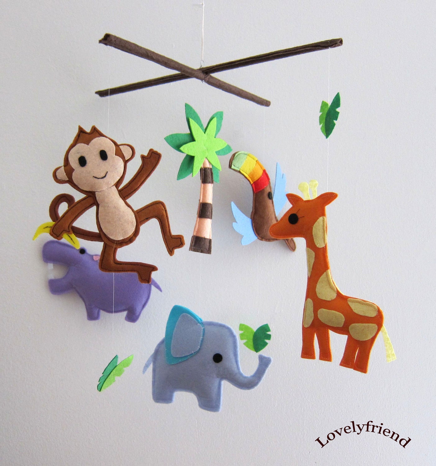 Baby Crib Mobile - Baby Mobile - Felt  Mobile - Nursery mobile - Brown Money  (Custom color available)