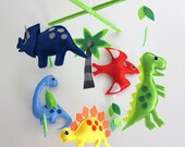 Mobile -Baby Crib Mobile - Baby Mobile - Crib mobiles - Felt Mobile - Nursery mobile - " Dinosaur and Coconut Palm Tree " Design