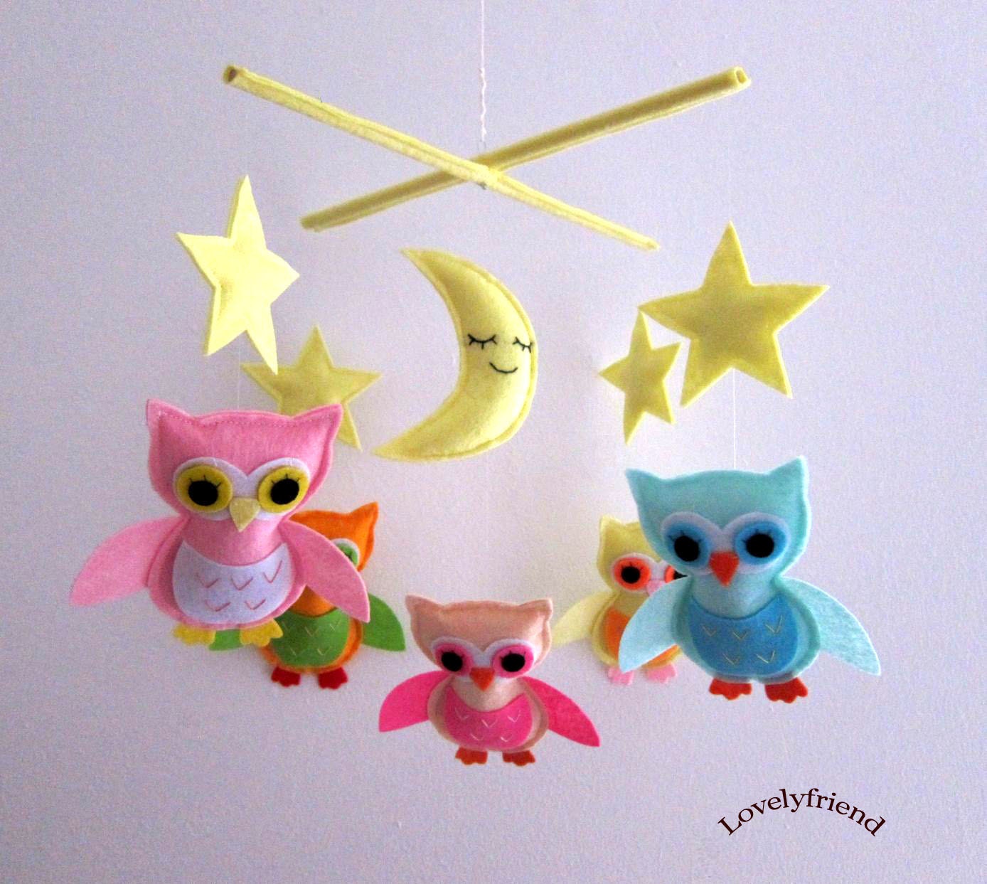 Baby Crib Mobile - Baby Mobile - Mobile - Crib mobiles - Felt Mobile - Nursery mobile - " Good Night Owls" design