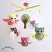 Baby Crib Mobile - Baby Mobile - Mobile - Crib mobiles - Felt Mobile - Nursery mobile - " Flower owls " design