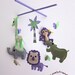 Baby Crib Mobile - Baby Mobile - Felt Mobile - Nursery mobile - " Woodland lion, hippo, monkey, elephant, giraffe " design