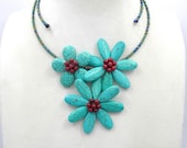 bridesmaid gifts,beadwork necklace,bib necklace,statement necklace,Beaded Jewelry,turquoise necklace ,choker necklace  WithTurquoise