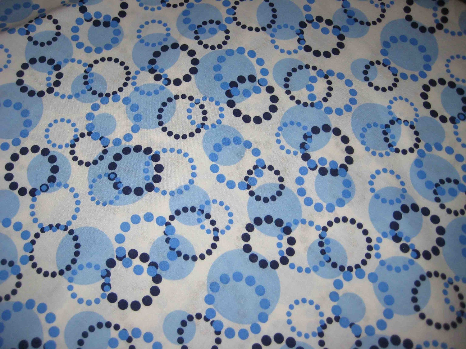 Baby/ Childrens Burp Cloth White with Blue Polka Dot circles
