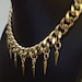 Sparrow, Chunky Gold Chain Choker Necklace with Spike Drop II, 18K Gold plated