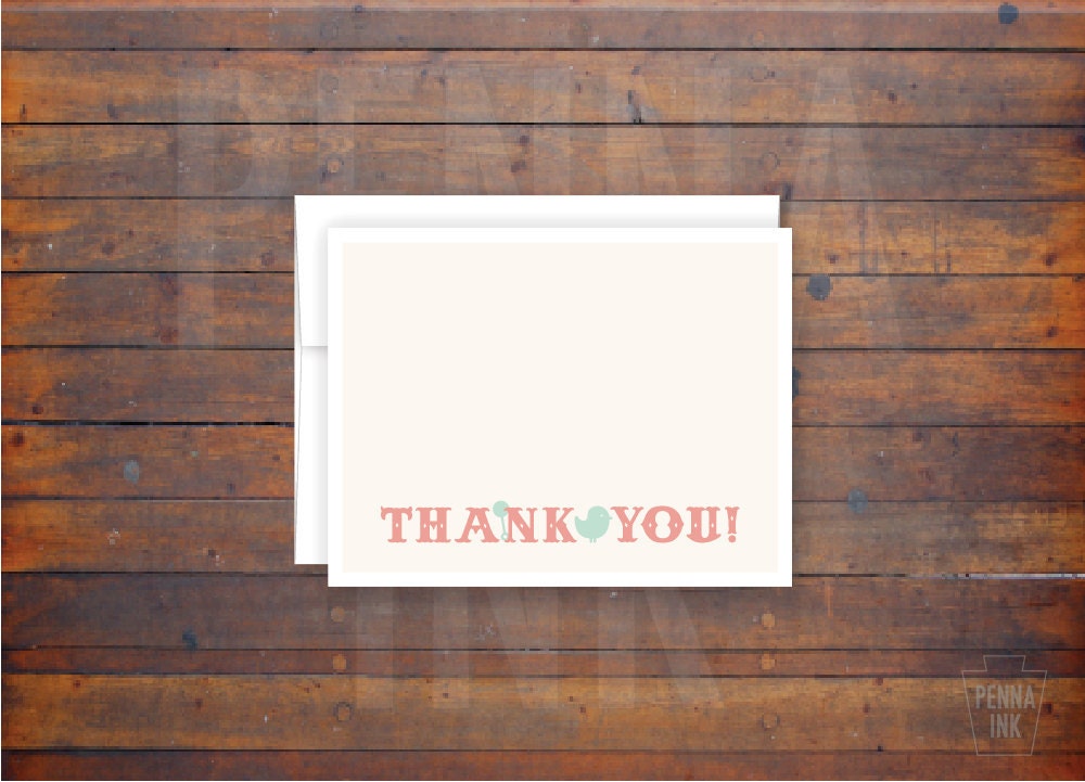 Eco Friendly Baby Girl Thank You Card