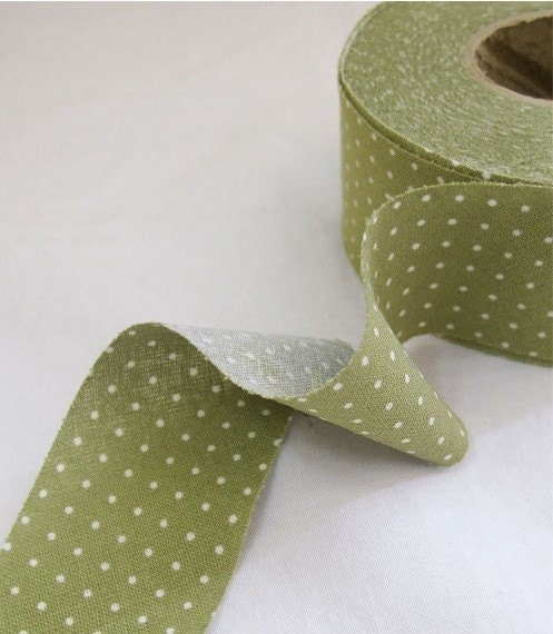 bias-10yards 1mm dot green cotton 17451