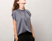 New year Womens silk blouse- blue