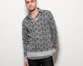 50% off sale- Mens knitted grey sweater. men clothing, grey sweater fathers day