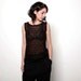 Knitted black women lace crochet shirt