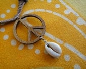 Peace on Earth Cowrie Shell Hemp Necklace