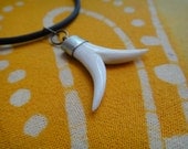 Twin Tooth Tribal Pendant Necklace
