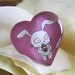 GLASS HEART RING - Evil Bunny Loves Anatomical Heart Pink Ring