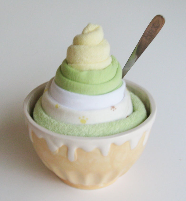SALE - Baby Shower Gift - Ice Cream Sundae Onesies