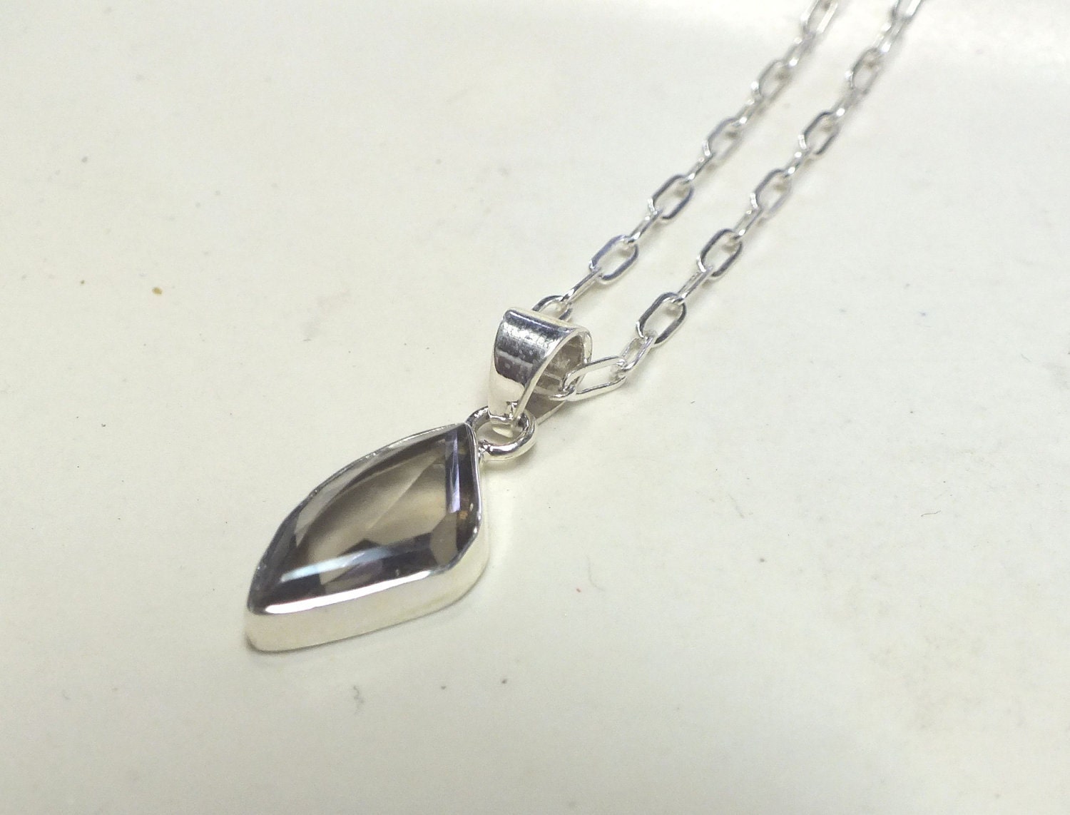 Smokey Quartz  and Sterling Silver Necklace