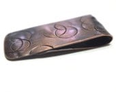 Copper Money Clip---Antique Finish with Circle Texture