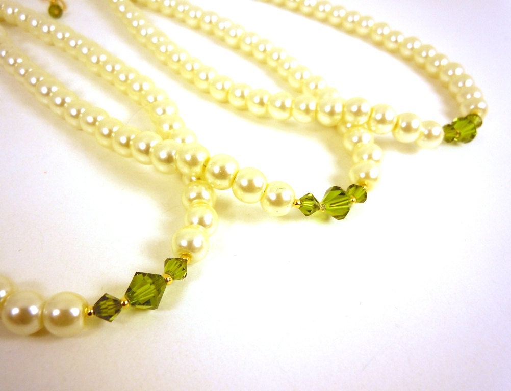 Flower Girl Necklaces Pearl and Swarovski in Any Color Custom Bridal Jewelry