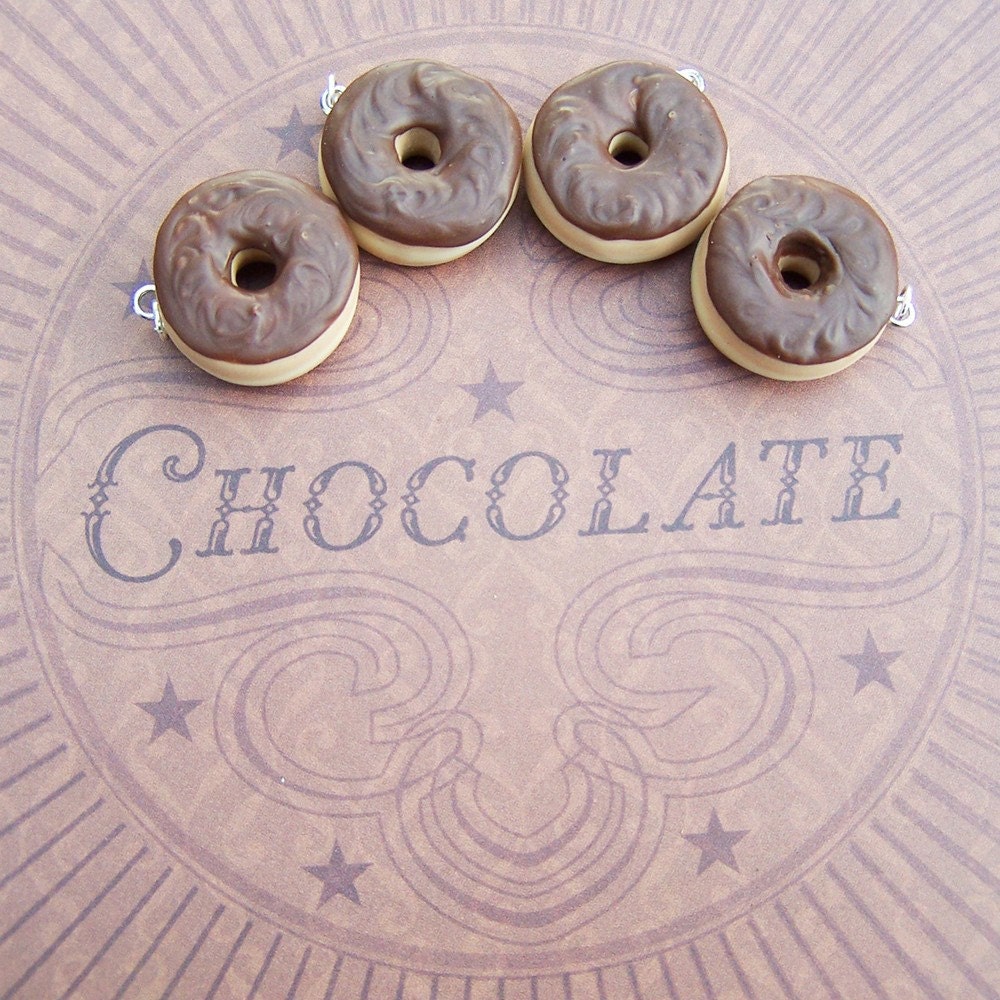 Chocolate Doughnut Polymer Clay Charm