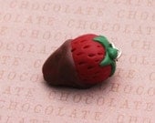 Polymer Clay Chocolate Covered Strawberry Charm