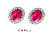 Magnetic Pink Topaz Jeweled Ornamented Shoe Magnets Clips