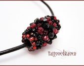 Blackberry beaded slider pendant