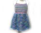Blue and Pink Toddler Sundress with Petticoat and Matching Headband - FREE SHIPPING