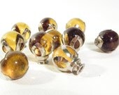 6 Vintage lamp finials or Marble glass knobs