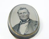 Victorian Hair Mourning Brooch ambrotype photo