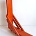 Vintage Handmade Orange Folk Art Wood Scooter