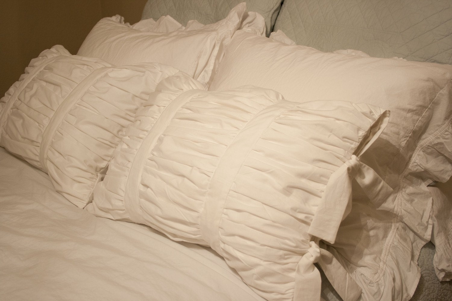 Ruched Cotton Pillow Sham