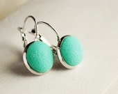 Mint earrings from polymer clay - neon earrings, menthol jewelry texture, fresh ice cream, gift idea for her, girl  - ready to ship