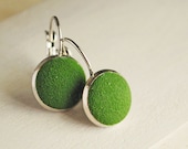 Green earrings from polymer clay - grass earrings, green jewelry texture, nature, gift idea for her, girl  - made to order